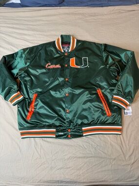 Miami Hurricanes Franchise Club Satin Full-Snap Jacket Size 3XL New